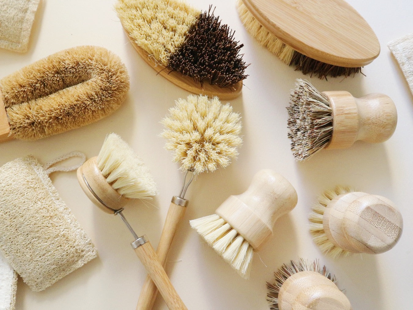 ザイザル麻の食器洗いブラシ   |  柄つき