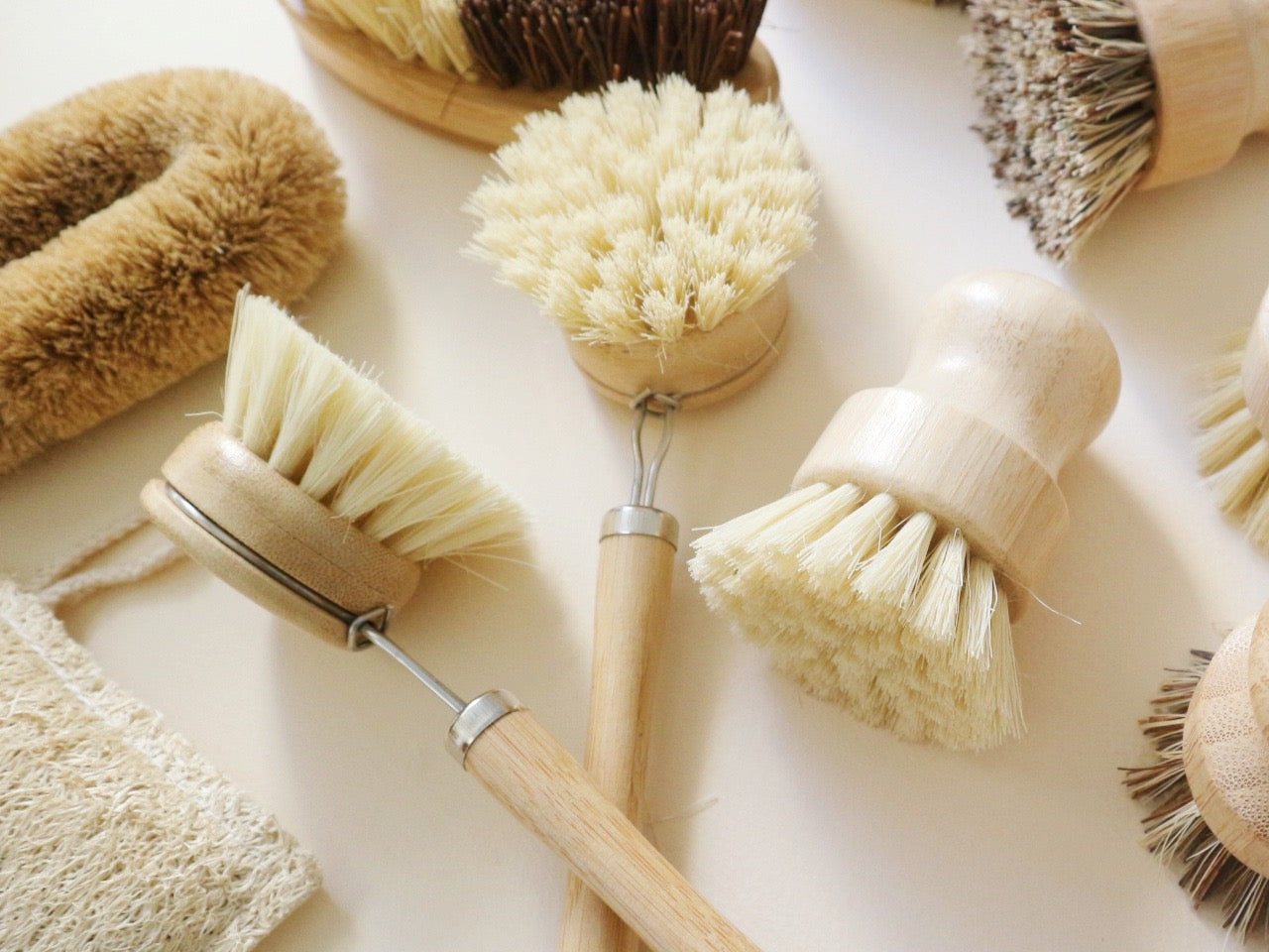 ザイザル麻の食器洗いブラシ   |  柄つき