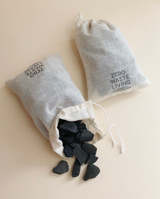 国産竹炭 消臭&調湿チップ(コットン袋入り)